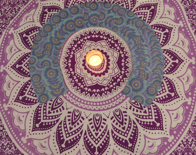 Yin Yoga setup Mandala